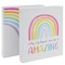 2 Pack Rainbow 3 Ring Binder, 1inch Round Rings and 175 Sheet Capacity (Watercolor)